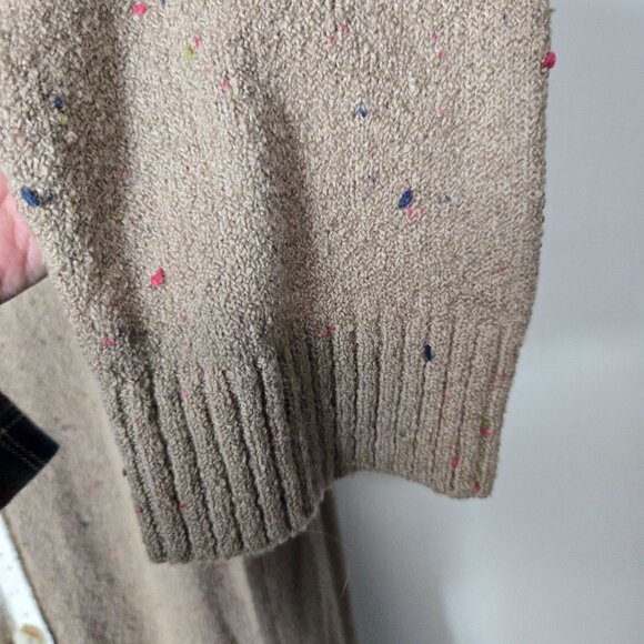LOGO by Lori Goldstein Size 2X Tan Color Blocked Speckled  Button Front Cardigan - Picture 10 of 10